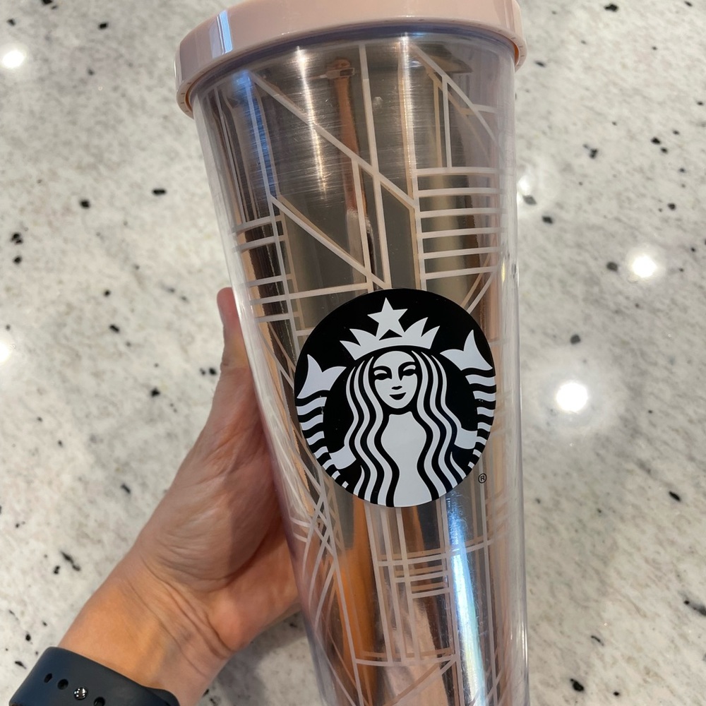 Starbucks Tumbler-Pink Geometric